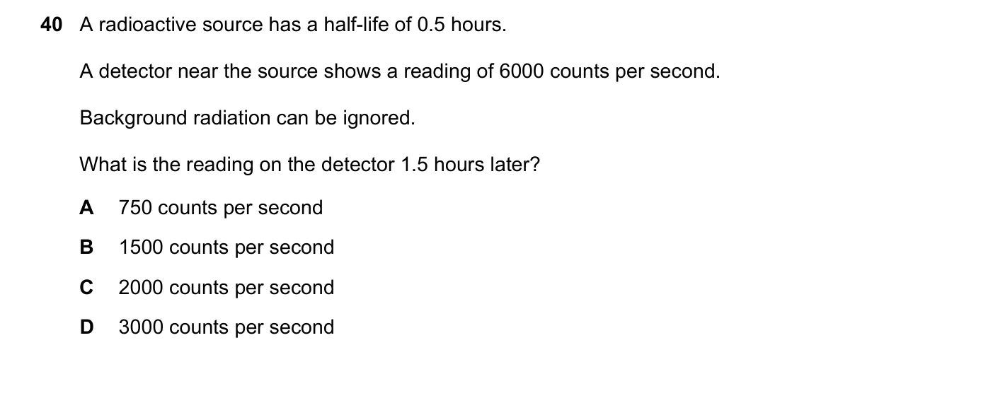 Question 40, November 2017, 0625 Paper 12