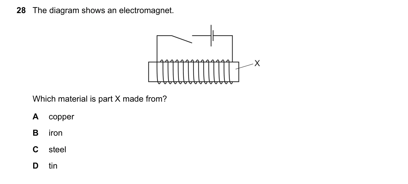 Question 28, November 2017, 0625 Paper 13