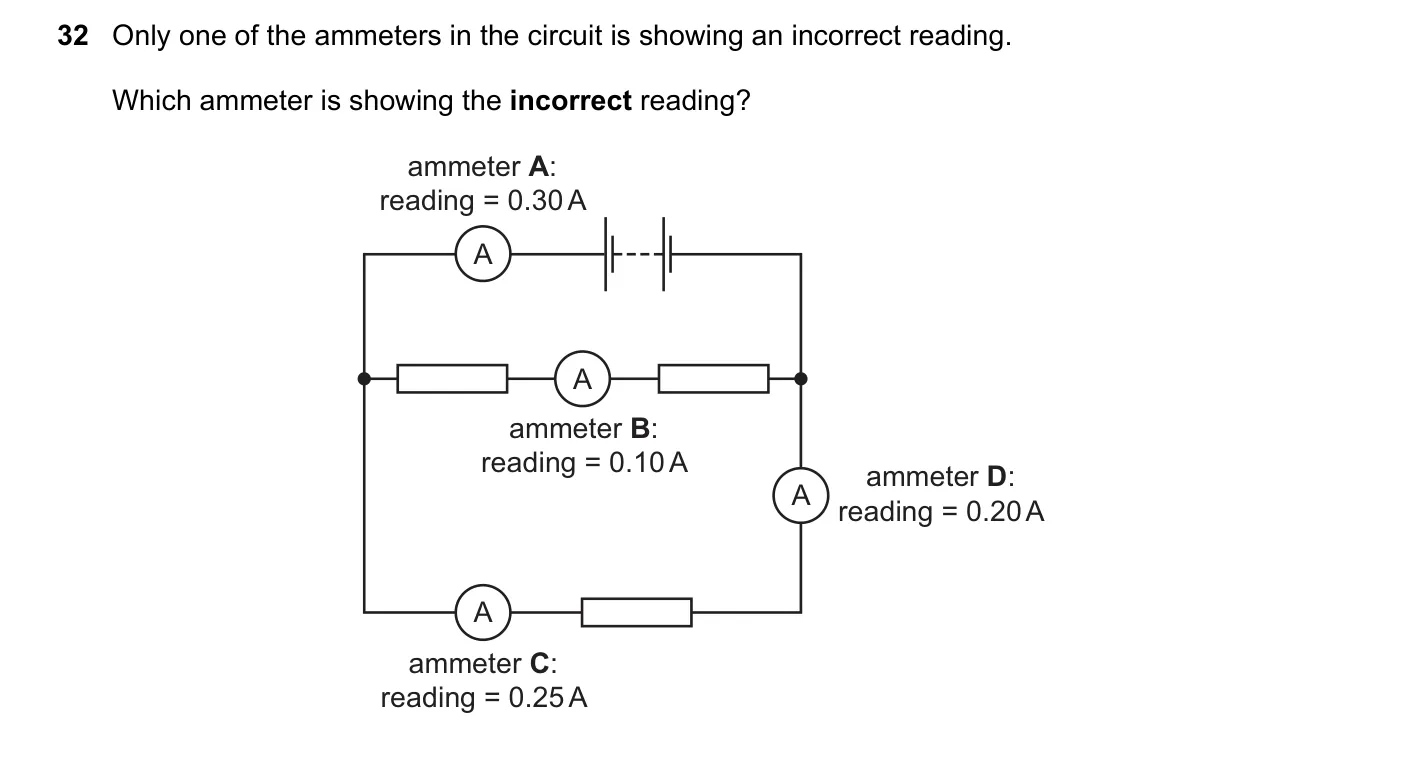Question 32, November 2017, 0625 Paper 13