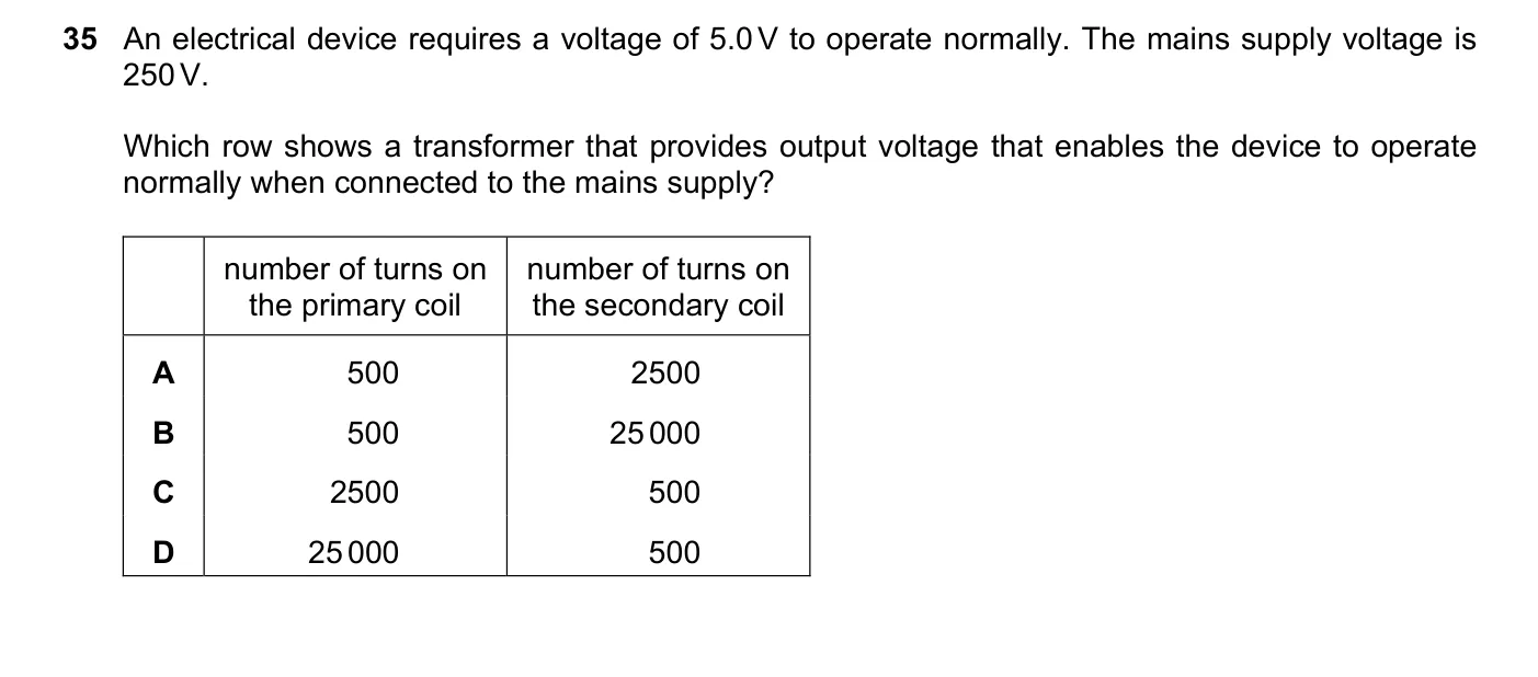 Question 35, November 2017, 0625 Paper 13