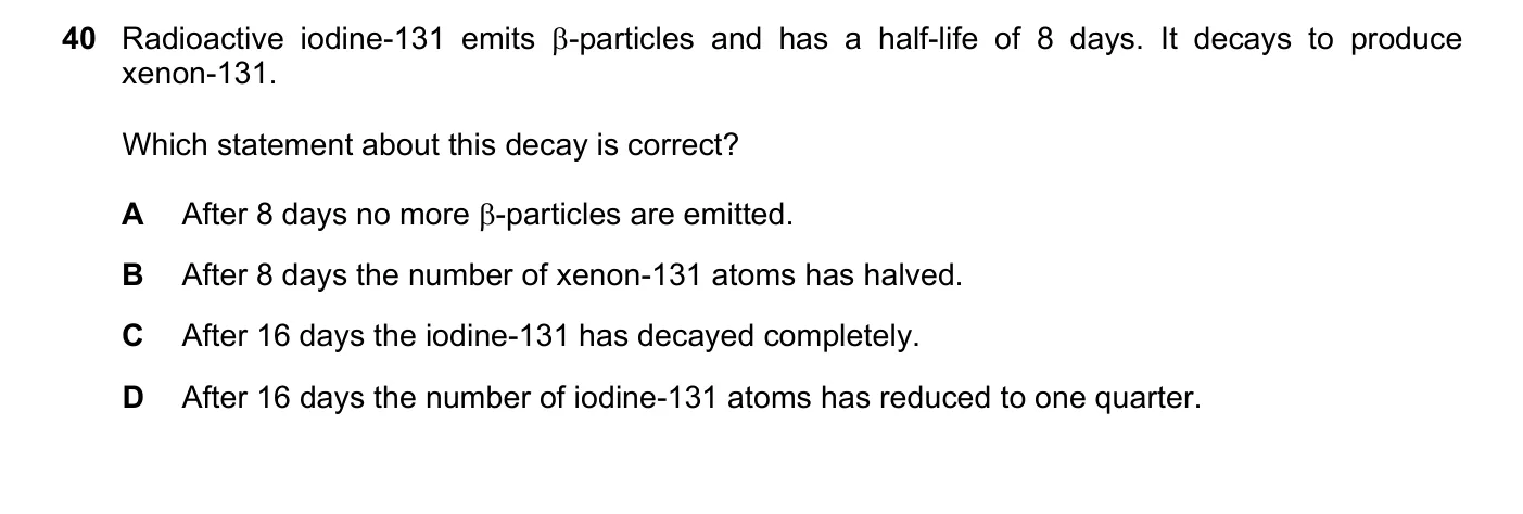 Question 40, November 2017, 0625 Paper 13