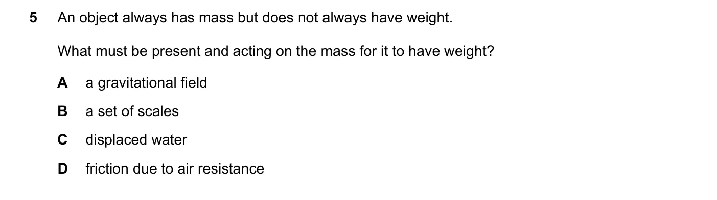 Question 5, June 2018, 0625 Paper 21