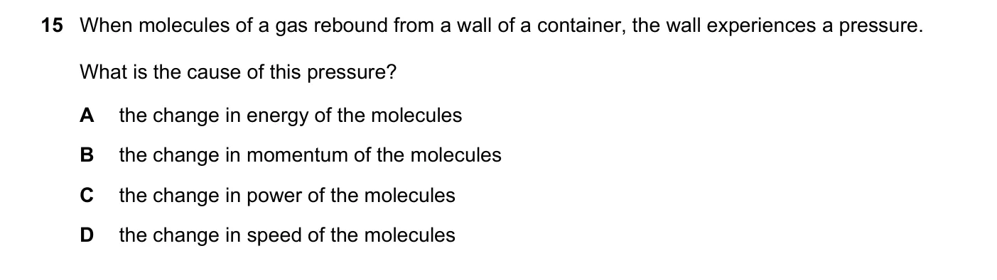 Question 15, June 2018, 0625 Paper 21