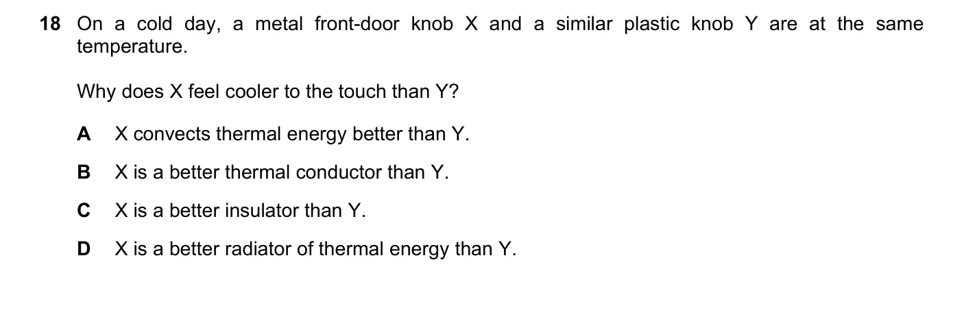 Question 18, June 2018, 0625 Paper 21