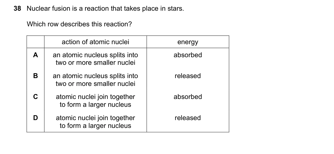 Question 38, June 2018, 0625 Paper 21