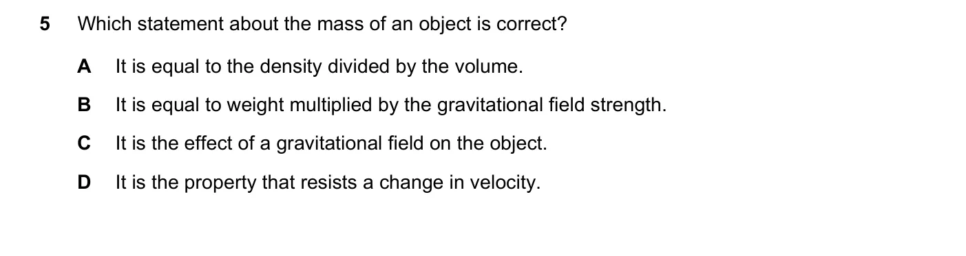 Question 5, June 2018, 0625 Paper 22