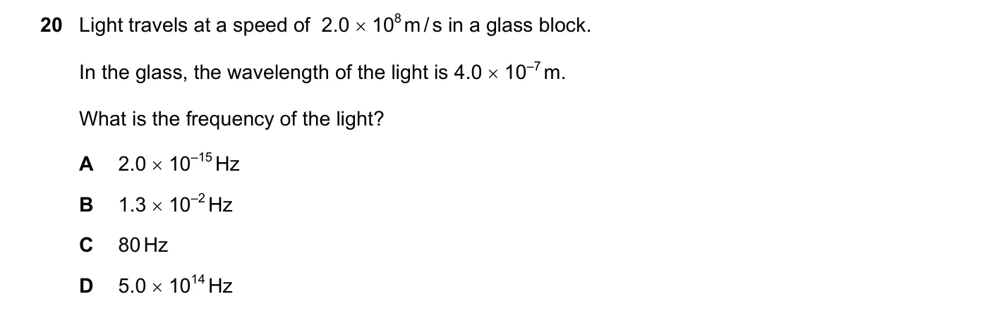 Question 20, June 2018, 0625 Paper 22