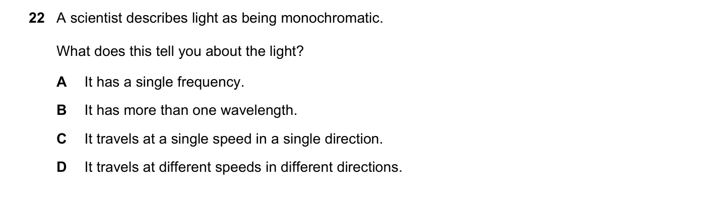 Question 22, June 2018, 0625 Paper 22