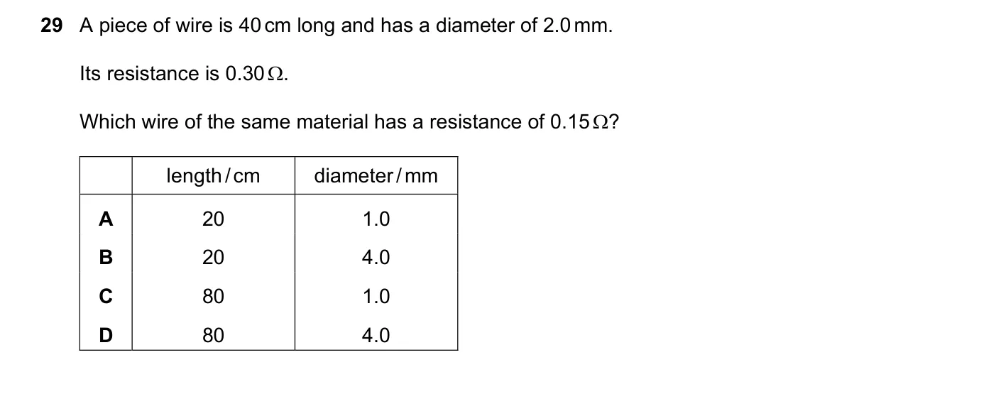 Question 29, June 2018, 0625 Paper 22