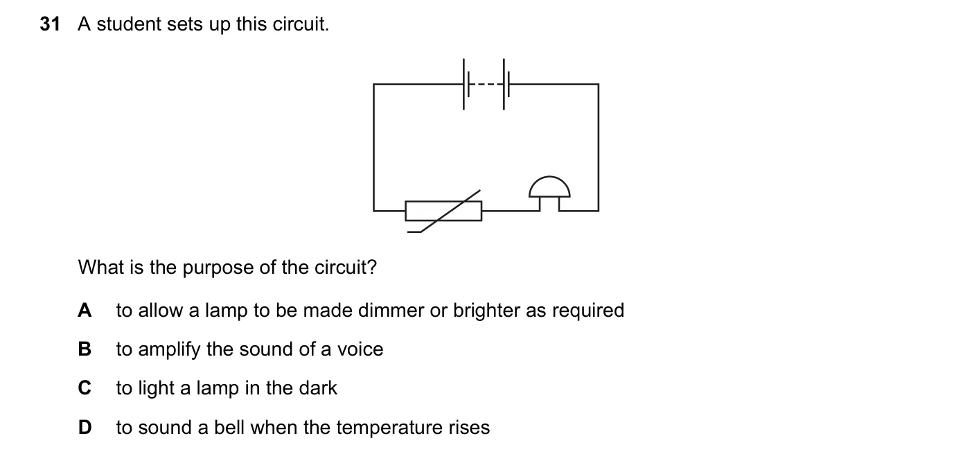 Question 31, June 2018, 0625 Paper 22