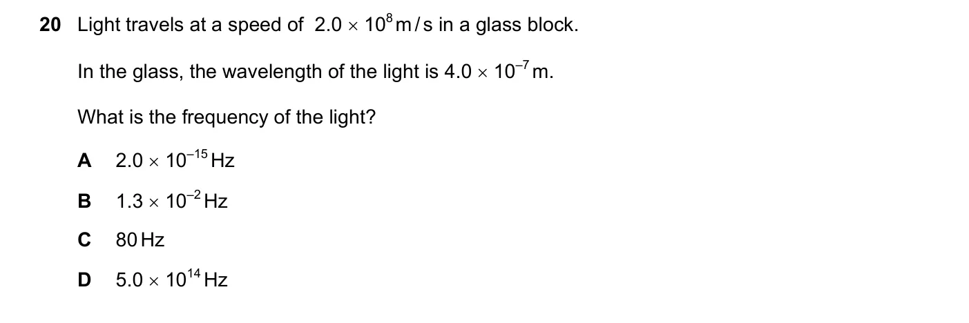 Question 20, June 2018, 0625 Paper 23