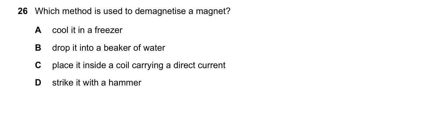 Question 26, June 2018, 0625 Paper 23