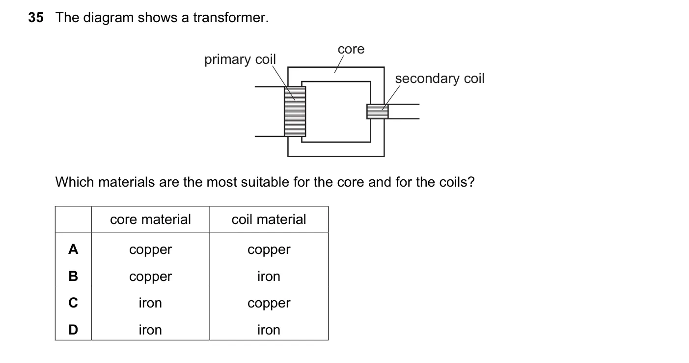 Question 35, June 2018, 0625 Paper 23