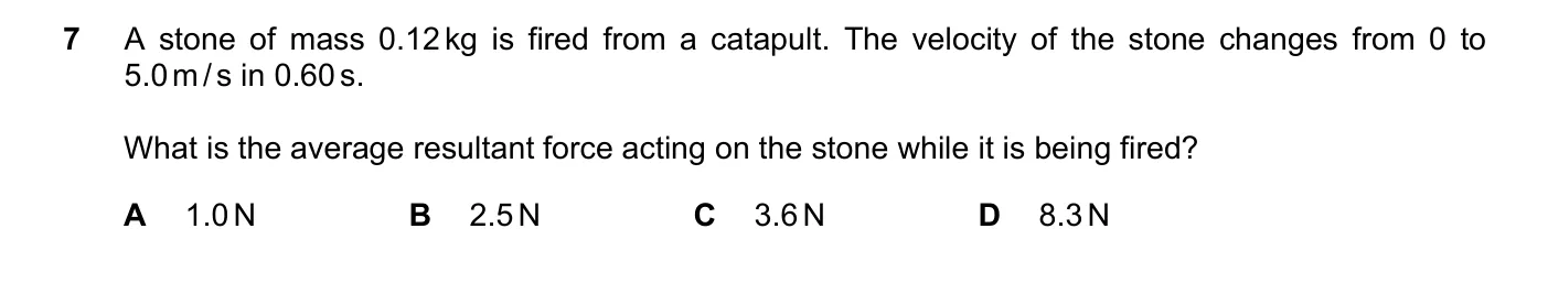 Question 7, March 2018, 0625 Paper 22