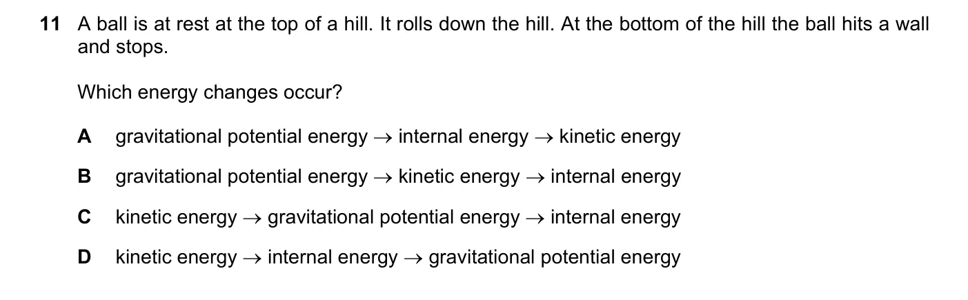 Question 11, March 2018, 0625 Paper 22