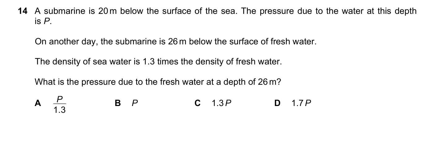 Question 14, March 2018, 0625 Paper 22