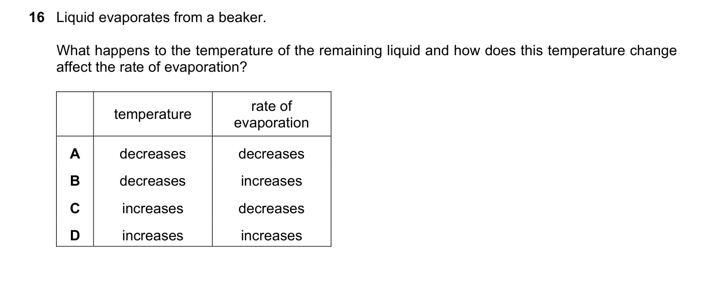 Question 16, March 2018, 0625 Paper 22