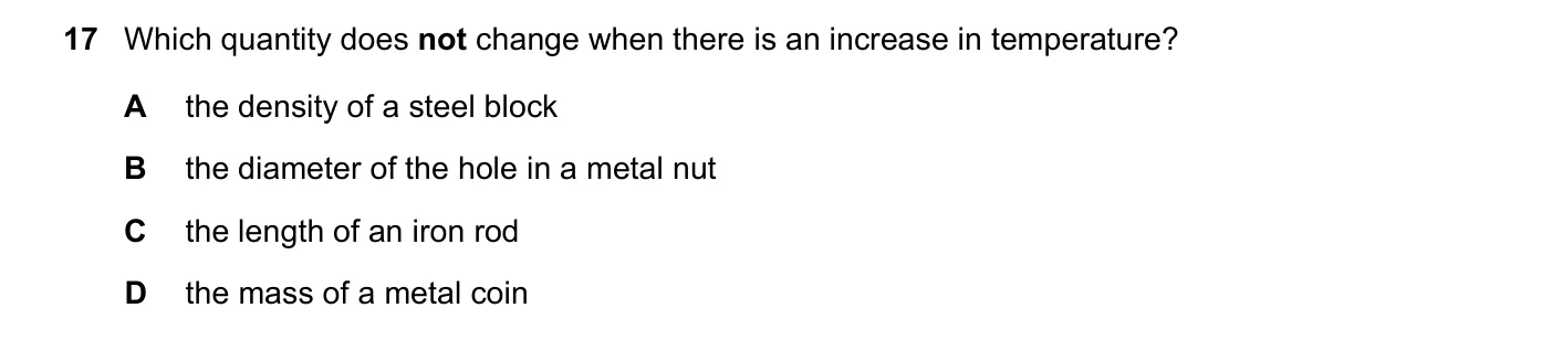 Question 17, March 2018, 0625 Paper 22