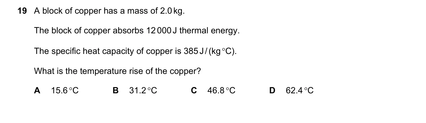 Question 19, March 2018, 0625 Paper 22