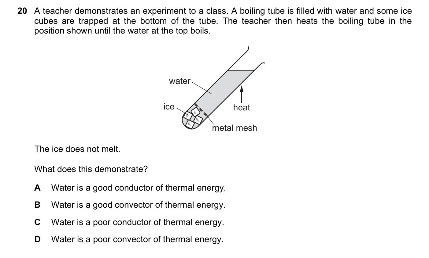 Question 20, March 2018, 0625 Paper 22