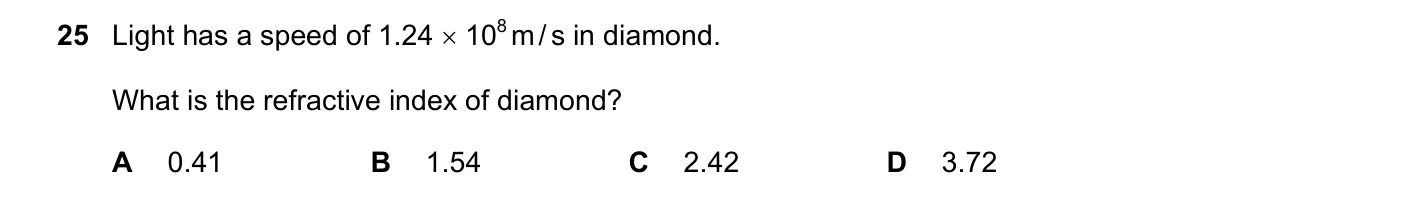 Question 25, March 2018, 0625 Paper 22