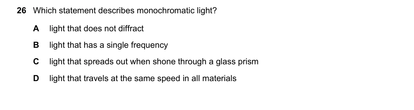 Question 26, March 2018, 0625 Paper 22