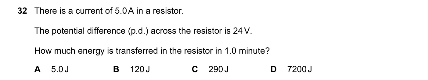 Question 32, March 2018, 0625 Paper 22