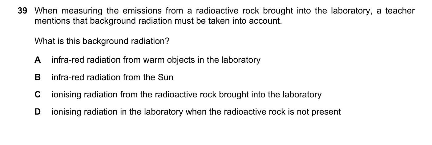 Question 39, March 2018, 0625 Paper 22