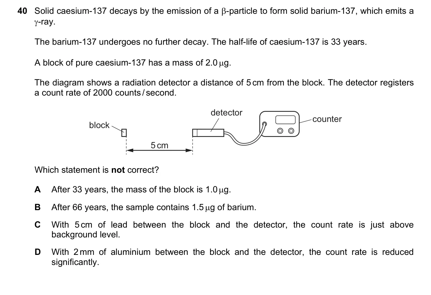Question 40, March 2018, 0625 Paper 22