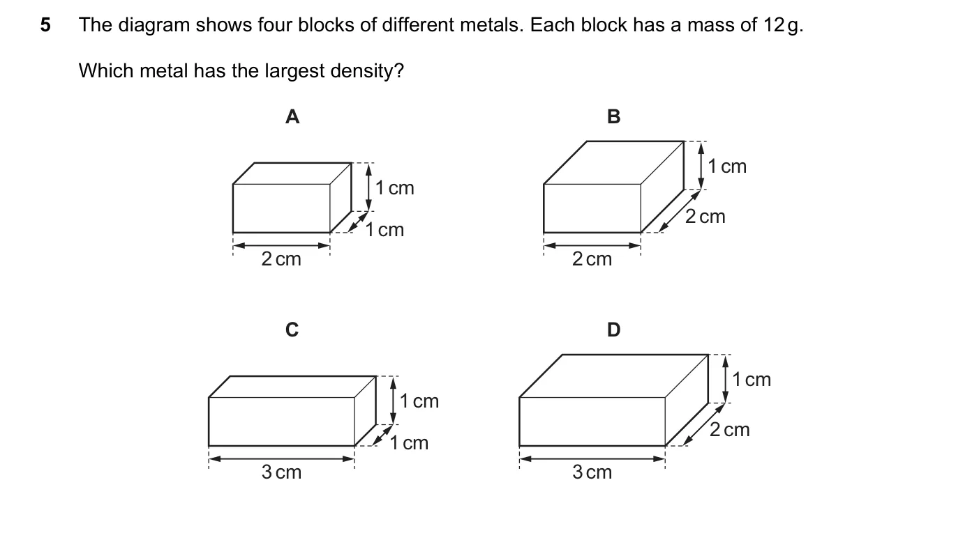 Question 5, November 2018, 0625 Paper 22