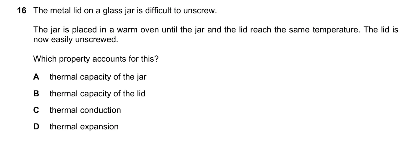 Question 16, November 2018, 0625 Paper 22