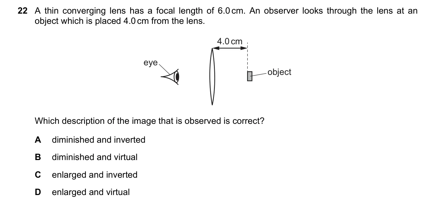 Question 22, November 2018, 0625 Paper 22