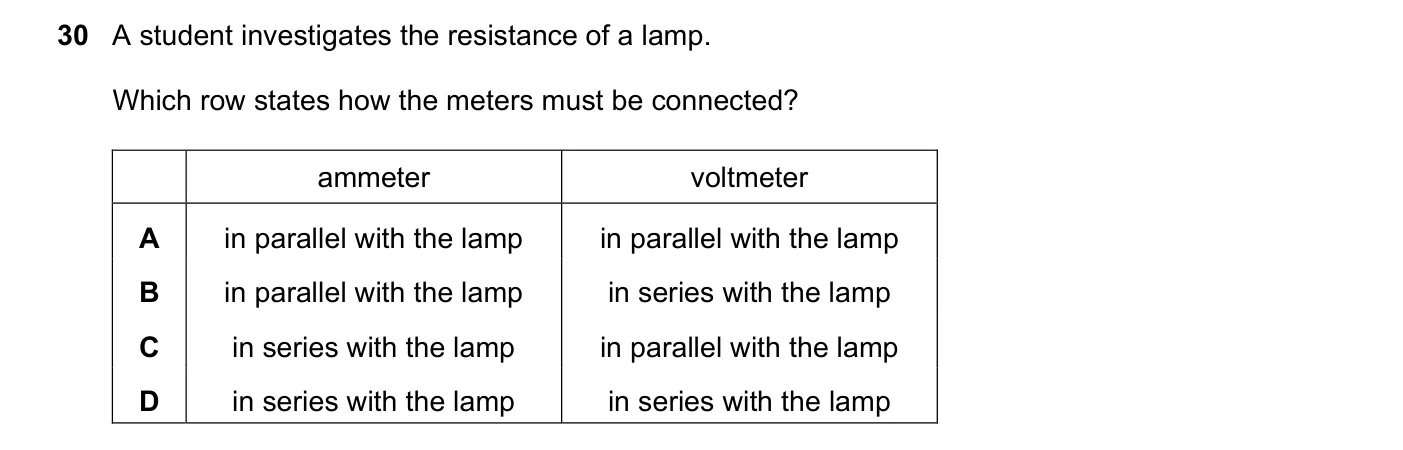 Question 30, November 2018, 0625 Paper 22
