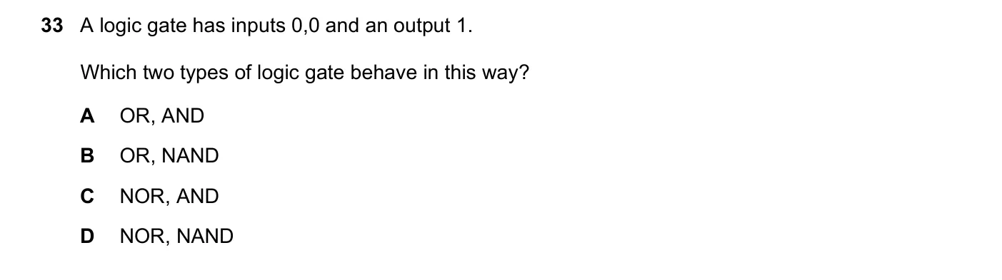 Question 33, November 2018, 0625 Paper 22