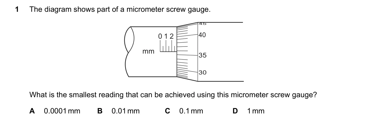 Question 1, November 2018, 0625 Paper 23