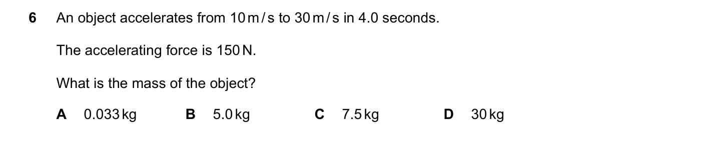 Question 6, November 2018, 0625 Paper 23