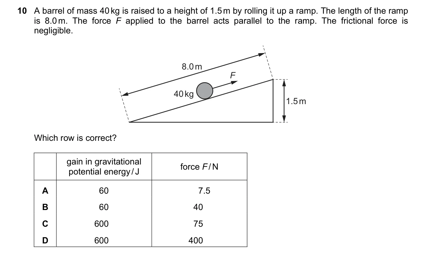 Question 10, November 2018, 0625 Paper 23