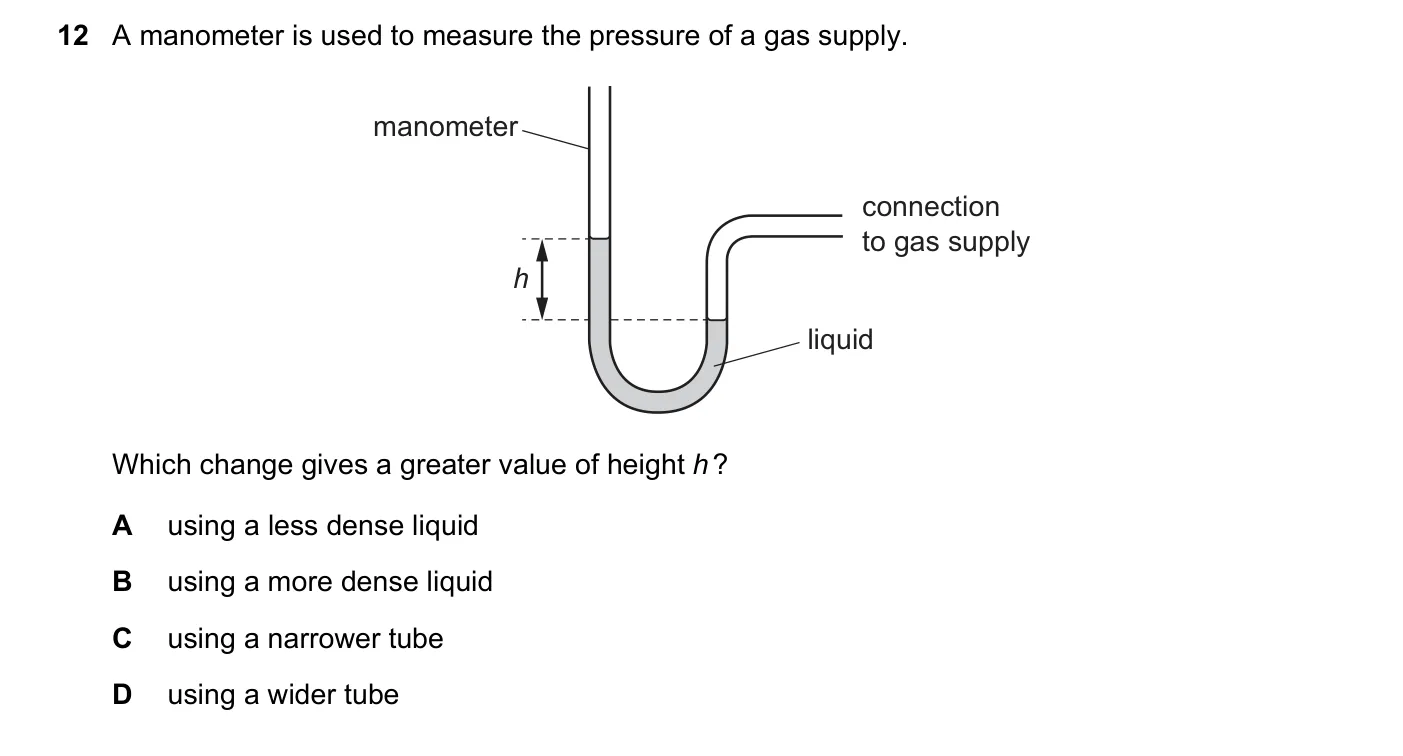 Question 12, November 2018, 0625 Paper 23
