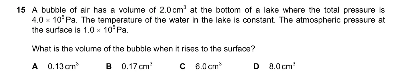 Question 15, November 2018, 0625 Paper 23