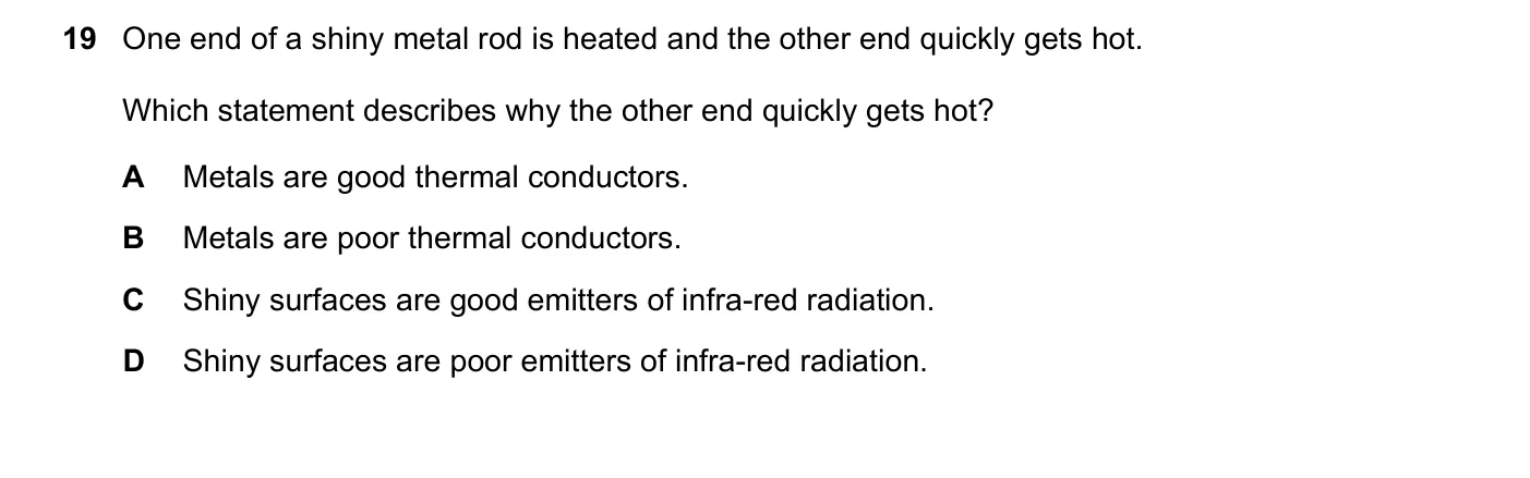 Question 19, November 2018, 0625 Paper 23