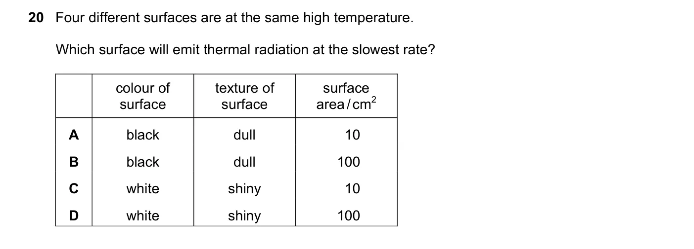 Question 20, November 2018, 0625 Paper 23