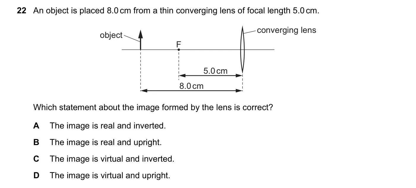 Question 22, November 2018, 0625 Paper 23