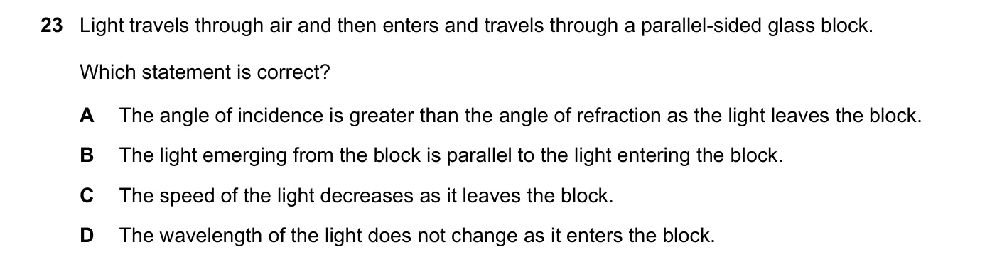 Question 23, November 2018, 0625 Paper 23