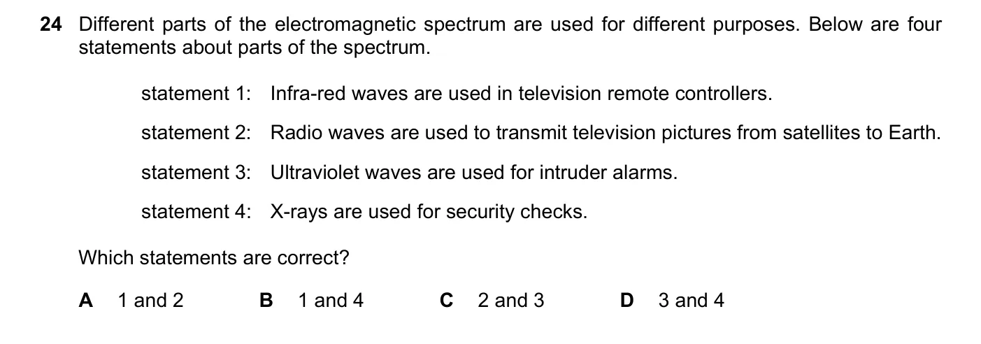 Question 24, November 2018, 0625 Paper 23