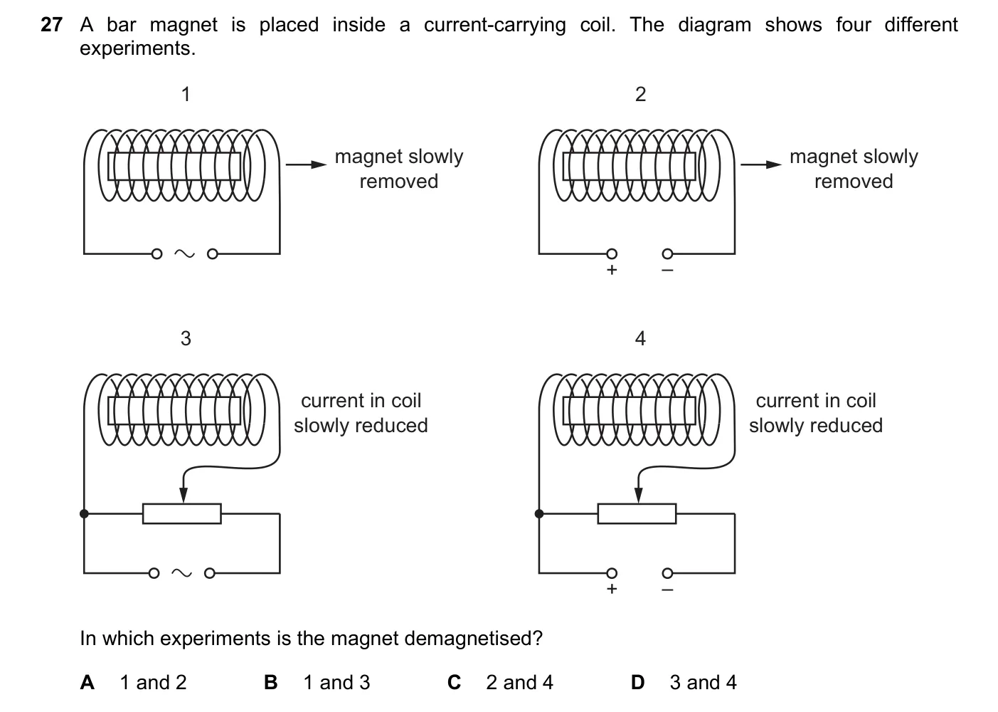 Question 27, November 2018, 0625 Paper 23