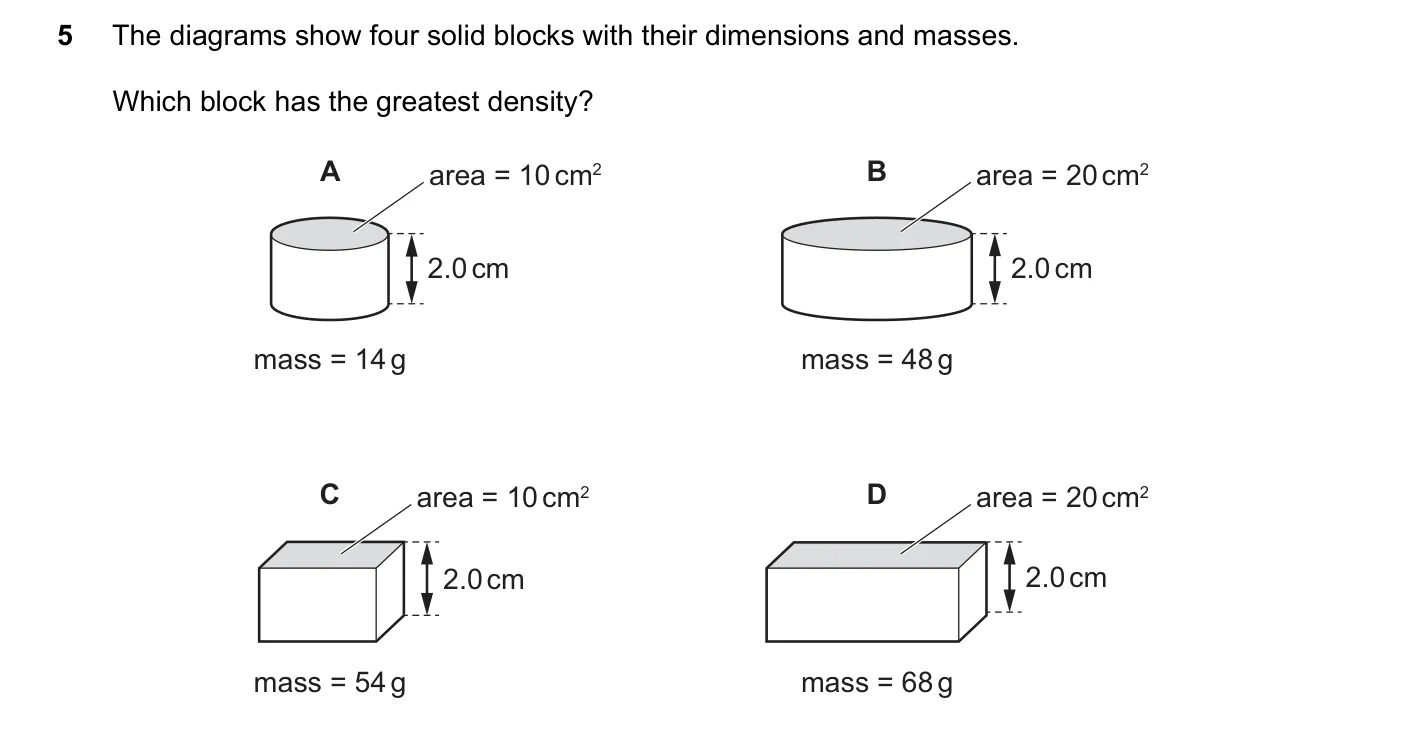 Question 5, June 2019, 0625 Paper 21