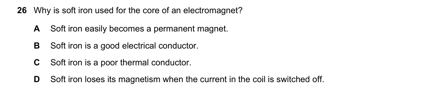 Question 26, June 2019, 0625 Paper 21