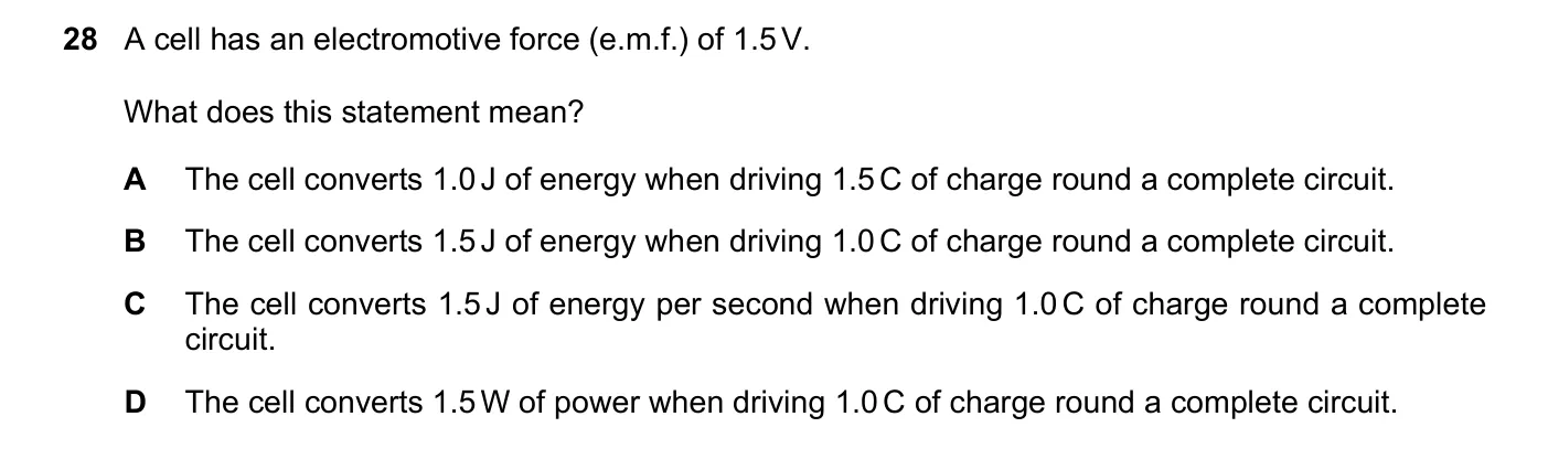 Question 28, June 2019, 0625 Paper 21