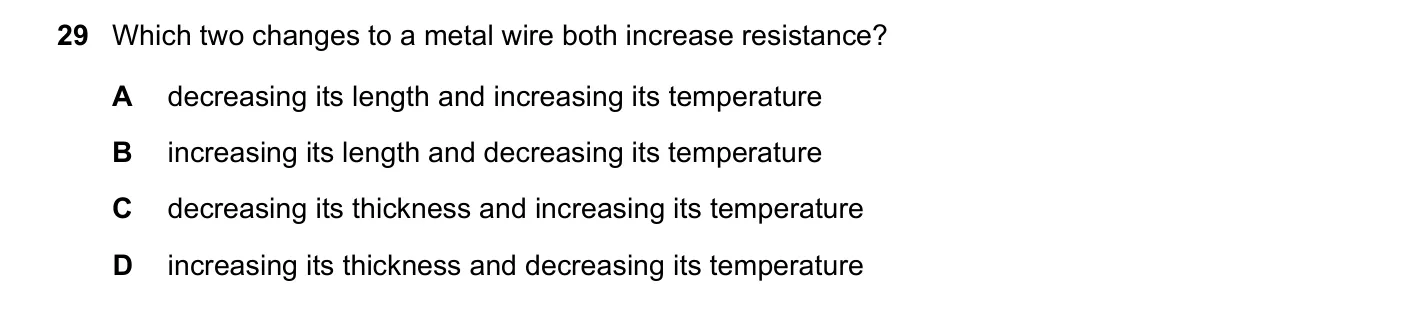 Question 29, June 2019, 0625 Paper 21