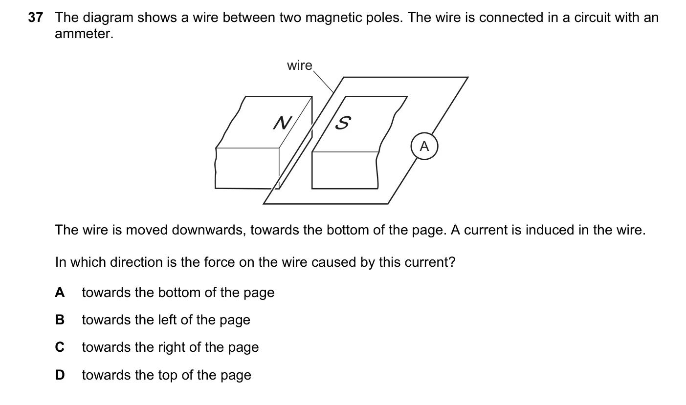 Question 37, June 2019, 0625 Paper 21